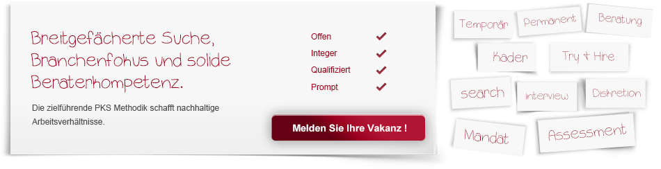 Anmeldung neueste Stellenangebot! — PKS Recruiting